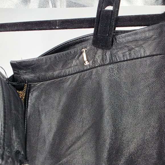 Black Leather Pants By INC International Concepts Size 12 - Picture 6 of 10